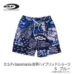 OSP　O.S.P×bassmania総柄ハイブリッドショーツ　ブラック  S