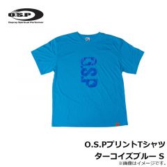 O.S.PプリントTシャツ ターコイズブルー M
