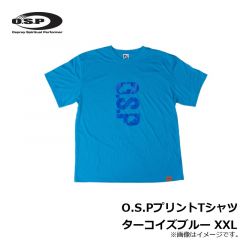 O.S.PプリントTシャツ ターコイズブルー M
