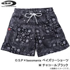 O.S.P×bassmania ペイズリーショーツ S チャコールブラック
