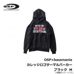 OSP　OSP×bassmania カレッジロゴサーマルパーカー ブラック  M