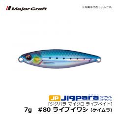 メジャークラフト　ジグパラ マイクロ ライブベイト　7g　#80 ライブイワシ（ケイムラ）　ロックフィッシュ メタルジグ