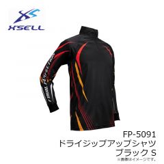 エクセル　FP-5091 ドライジップアップシャツ ブラック S