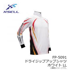 エクセル　FP-5091 ドライジップアップシャツ ホワイト LL