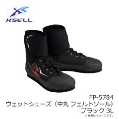 エクセル　FP-5784 ウェットシューズ(中丸フェルト) ブラック 3L