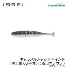 一誠　キャラメルシャッド 4インチ TS01 腹えびネオン(谷山オリカラ)