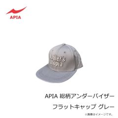 アピア　APIA 総柄アンダーバイザー フラットキャップ グレー