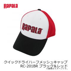 ラパラ　RC-201BR クイック ドライ ハーフ メッシュ キャップ　ブラック&レッド