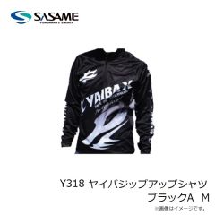 ササメ　Y318 ヤイバジップアップシャツ ブラックA M