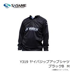 ササメ　Y319 ヤイバジップアップシャツ ブラックB M