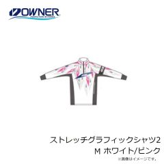 オーナー　ストレッチグラフィックシャツ2 M ホワイト/ピンク