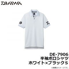 ダイワ　DE-7906　半袖ポロシャツ　ホワイト×ブラック　Ｓ