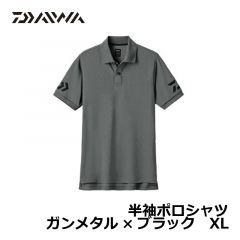 ダイワ(グローブライド)　DE-7906　半袖ポロシャツ　Ｌ　ガンメタル×ブラック