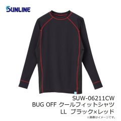 サンライン　SUW-06211CW BUG OFF クールフィットシャツ LL ブラック×レッド