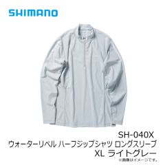 シマノ　SH-040X ウォーターリペル ハーフジップシャツ ロングスリーブ XL ライトグレー