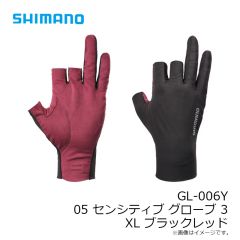 シマノ　GL-006Y 05 センシティブ グローブ 3 XL ブラックレッド
