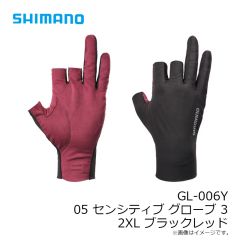 シマノ　GL-006Y 05 センシティブ グローブ 3 2XL ブラックレッド