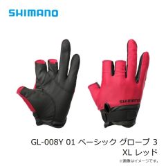 シマノ　GL-008Y 01 ベーシック グローブ 3 L レッド