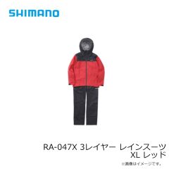 シマノ　RA-047X 3レイヤー レインスーツ XL レッド