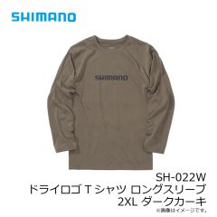 シマノ　SH-022W ドライロゴTシャツ ロングスリーブ 2XL ダークカーキ