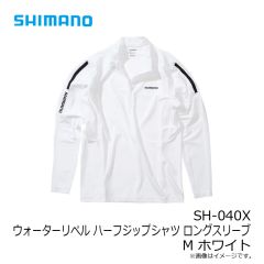 シマノ　SH-040X ウォーターリペル ハーフジップシャツ ロングスリーブ S ホワイト