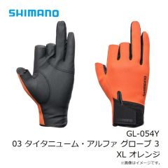 シマノ　GL-054Y 03 タイタニューム・アルファ グローブ 3 XL オレンジ