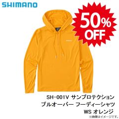 シマノ　SH-001V サンプロテクション プルオーバー フーディーシャツ WS オレンジ