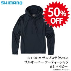 シマノ　SH-001V サンプロテクション プルオーバー フーディーシャツ WS ネイビー