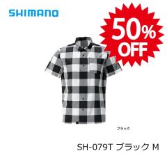 シマノ（Shimano）　SH-079T　SUN PROTECTION ストレッチシャツ（半袖）　M　ブラック