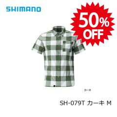 シマノ（Shimano）　SH-079T　SUN PROTECTION ストレッチシャツ（半袖）　M　カーキ