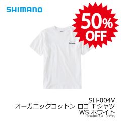 シマノ SH-004V オーガニックコットン ロゴ Tシャツ WS ホワイト 【在庫限り特価】