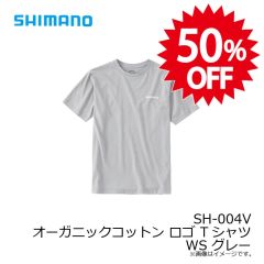 シマノ SH-004V オーガニックコットン ロゴ Tシャツ WS グレー 【在庫限り特価】