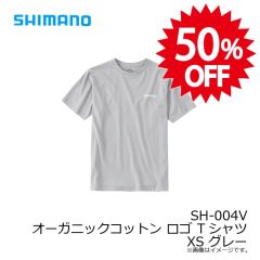 シマノ SH-004V オーガニックコットン ロゴ Tシャツ XS グレー 【在庫限り特価】