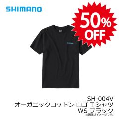 シマノ SH-004V オーガニックコットン ロゴ Tシャツ WS ブラック 【在庫限り特価】