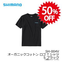 シマノ SH-004V オーガニックコットン ロゴ Tシャツ S ブラック 【在庫限り特価】