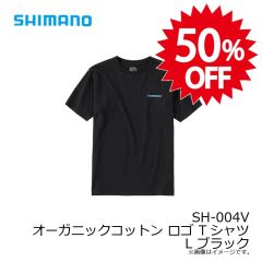 シマノ　SH-004V オーガニックコットン ロゴ Tシャツ L ブラック