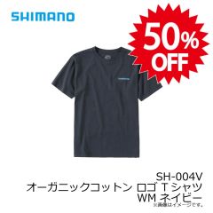 シマノ SH-004V オーガニックコットン ロゴ Tシャツ WM ネイビー 【在庫限り特価】