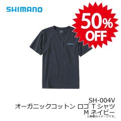 シマノ　SH-004V オーガニックコットン ロゴ Tシャツ M ネイビー