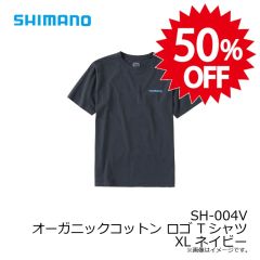 シマノ　SH-004V オーガニックコットン ロゴ Tシャツ XL ネイビー