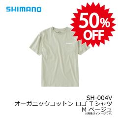 シマノ　SH-004V オーガニックコットン ロゴ Tシャツ M ベージュ