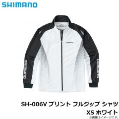 SH-006V プリント フルジップ シャツ XS ホワイト
