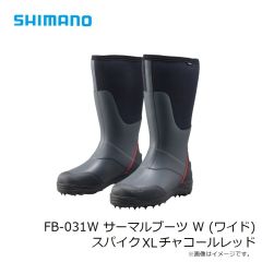 シマノ　FB-031W サーマルブーツ W (ワイド) スパイク XL チャコールレッド