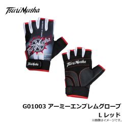 釣武者　G01003 アーミーエンブレムグローブ L レッド