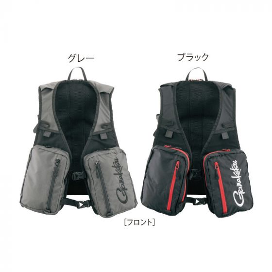 がまかつ（Gamakatsu） GM-2489 リュックベスト ブラックの釣具販売