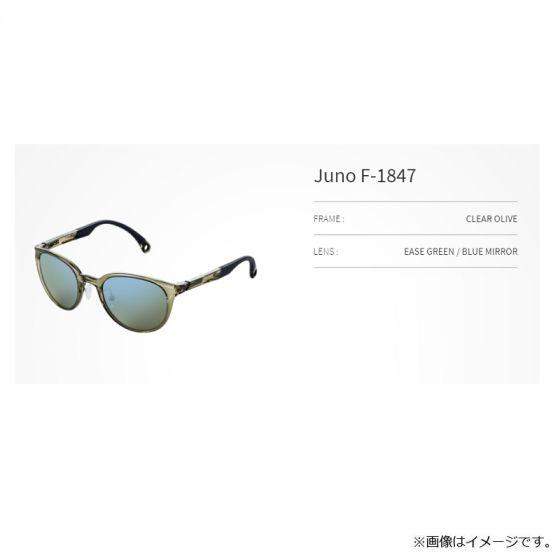 ZEQUE Junoクリアオリーブ イーズグリーン×ブルーミラー　F-1847 ジール オプティクス ゼクー ジュノ (Zeque Juno) F-1847 クリア