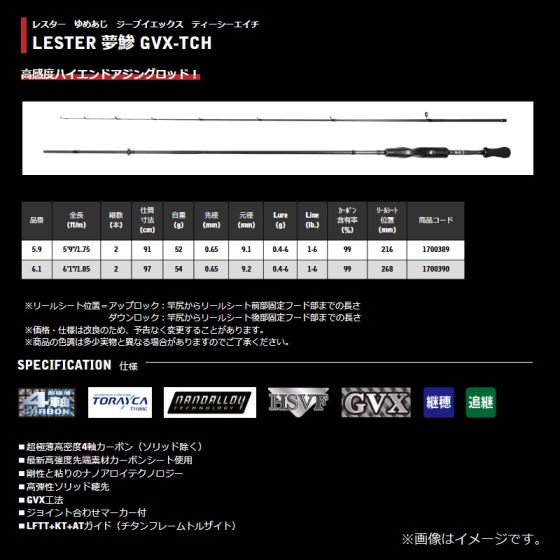 宇崎日新 レスター夢鯵GVX-TCH 6016.1の釣具販売、通販ならFTO