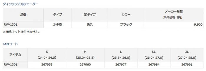 ダイワ (Daiwa) RW-1301 ダイワラジアルウェーダー 先丸 ダイワ (Daiwa) RW-1301 ダイワラジアルウェーダー 先丸