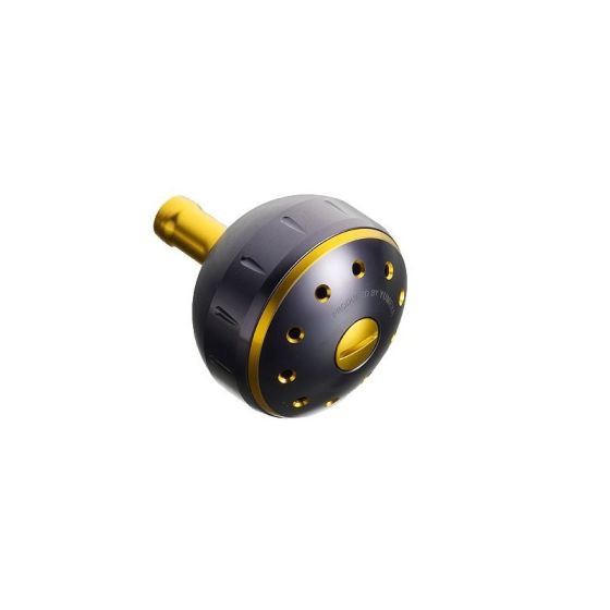 シマノ 夢屋アルミラウンド型パワーハンドルノブ ブラック/ゴールド S