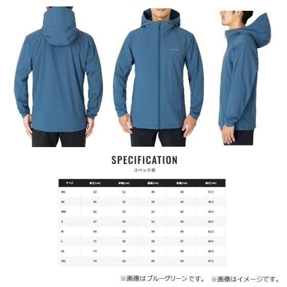 フィッシングウェア シマノ WJ-020W テックフーディー XL セージグリーン