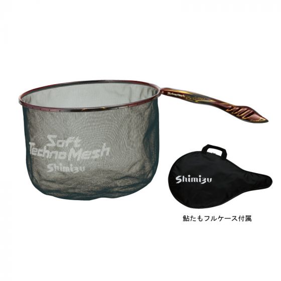 シミズ テクノメッシュカーボスターソフト鮎タモ レッド 39cm